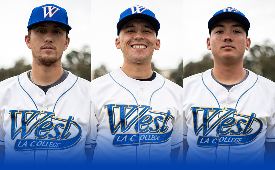 (Left-right): Noah Matsumoto, Alexander Galvan, and Nathan Nykaza were named All-WSC South Division honorable mention.